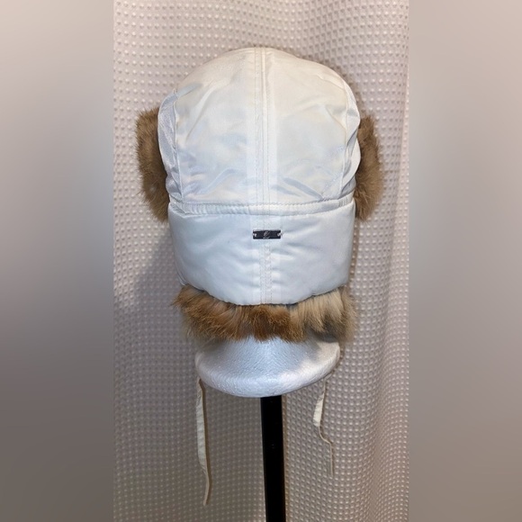 Men’s SIMONS Le 31 white Trapper Aviator Winter hat with genuine Fur size medium - Picture 6 of 17